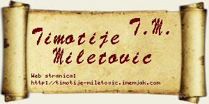 Timotije Miletović vizit kartica